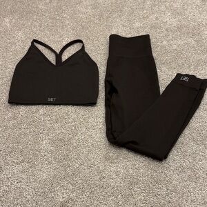 Set Active leggings and top brown XS
